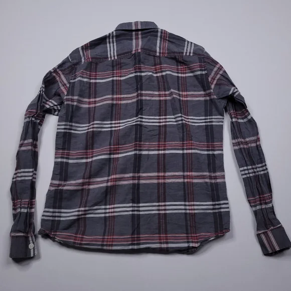 Theory Rammy Mantra Linen-Cotton Shirt Button Up Preppy Designer Plaid Small - Picture 4 of 9